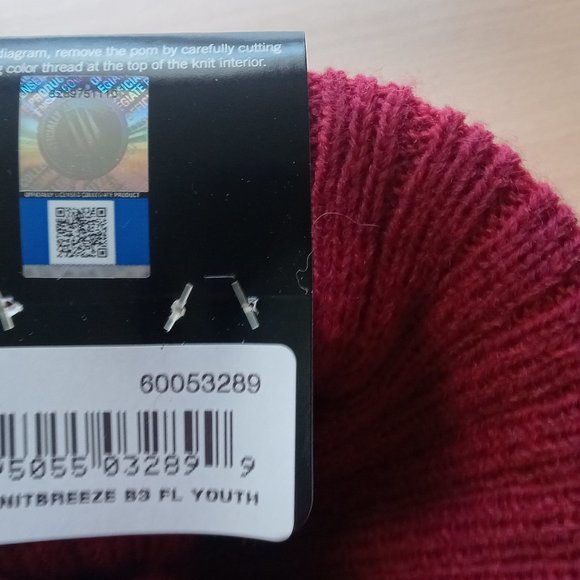 Florida State Seminoles NCAA New Era YOUTH Breeze Cuffed Pom Knit Hat Garnet - Picture 3 of 3